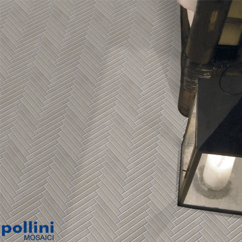 Ceramic mosaic in cement effect for the floor and the wall of a living room or bathroom of the house by Pollini Mosaici